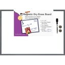 Magnetic Gray Frame 17" x 23" Dry Erase Board w/Eraser, Marker and 2 Magnets