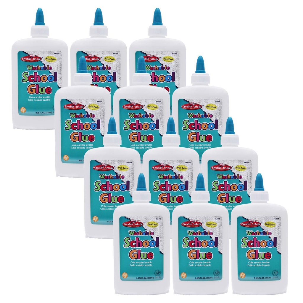 8 oz Economy Washable School Glue Pack of 12