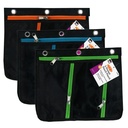 Expanding 3 Pocket Pencil Assorted Colors Pouches Pack of 3