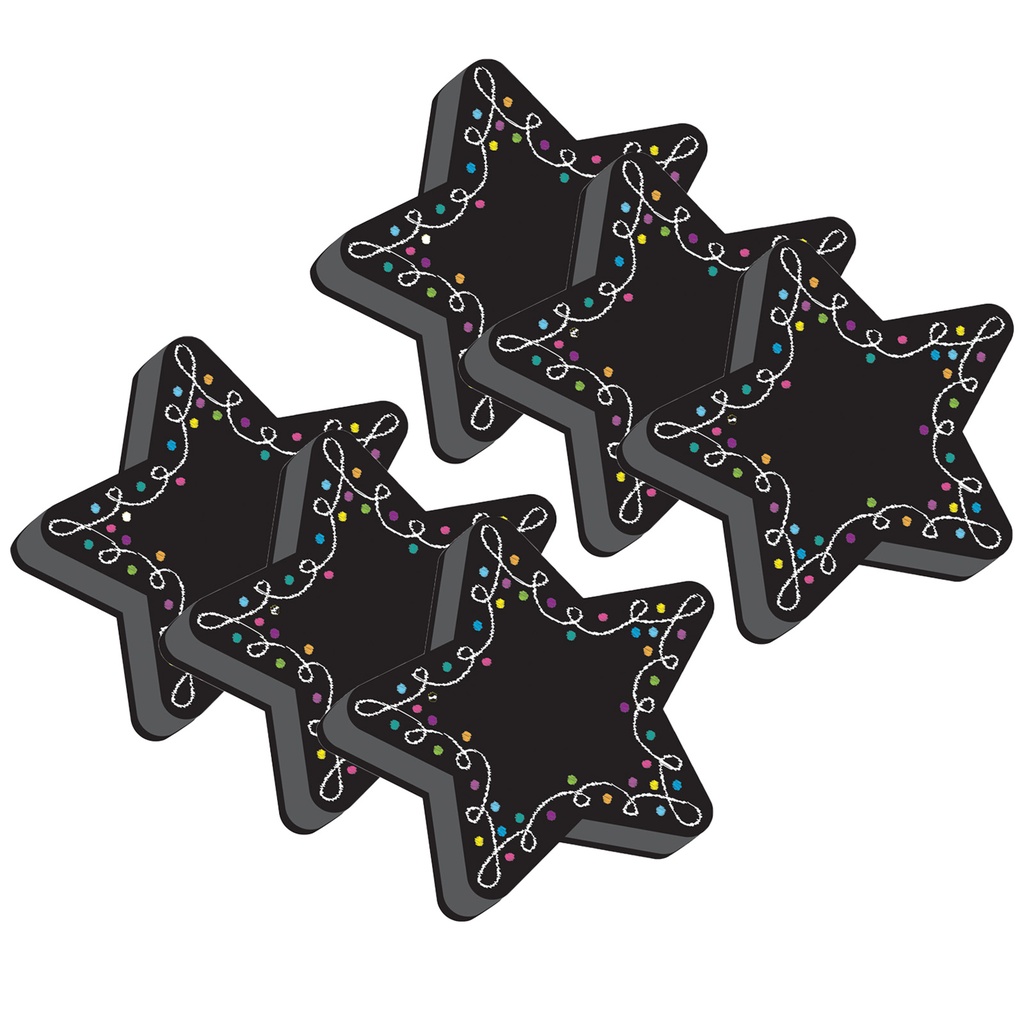 Star Chalk Magnetic Whiteboard Erasers 6ct