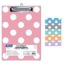 Carnival Polka Dot Standard Size Paperboard Clipboards with Low Profile Clips