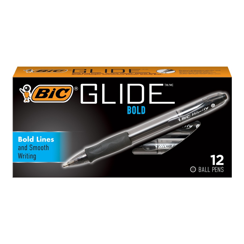 Glide™ Black Bold Point Retractable Ball Point Pens 12 Count