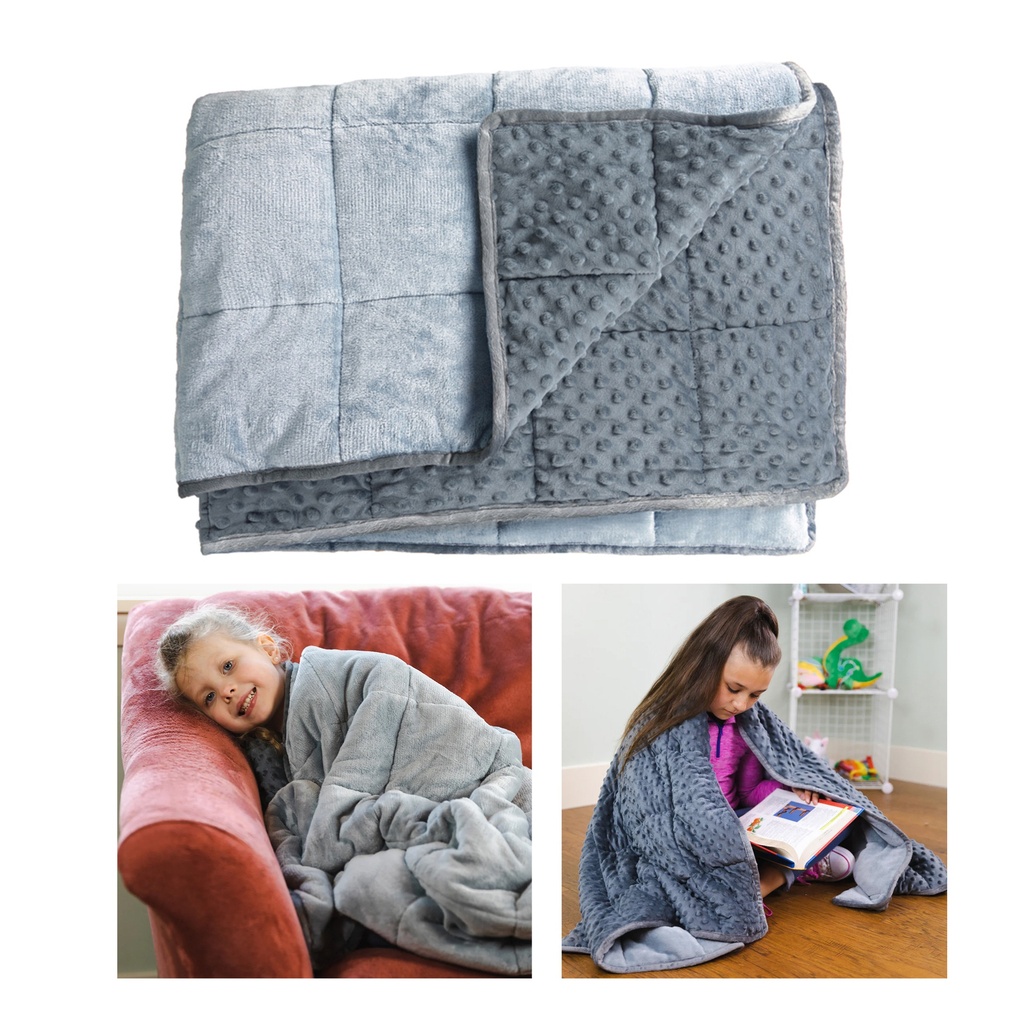 65" x 45" Soft Fleece Weighted 10lb Medium Sensory Blanket for Kids