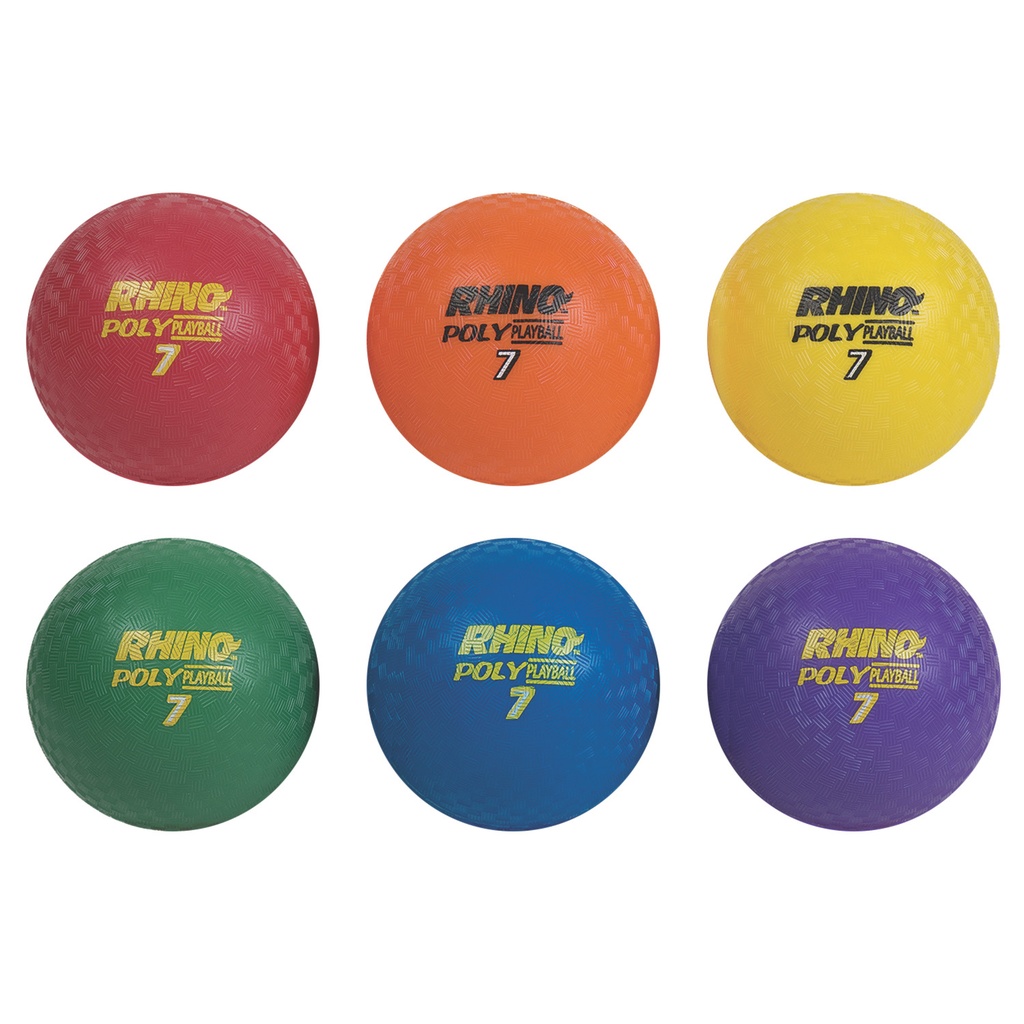 Rhino® Poly 7" Playground Ball Set of 6 in Assorted Colors