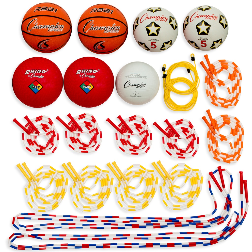 Physical Education Kit with 7 Balls & 14 Jump Ropes