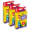 6 Color Washable Paint Sticks 3ct