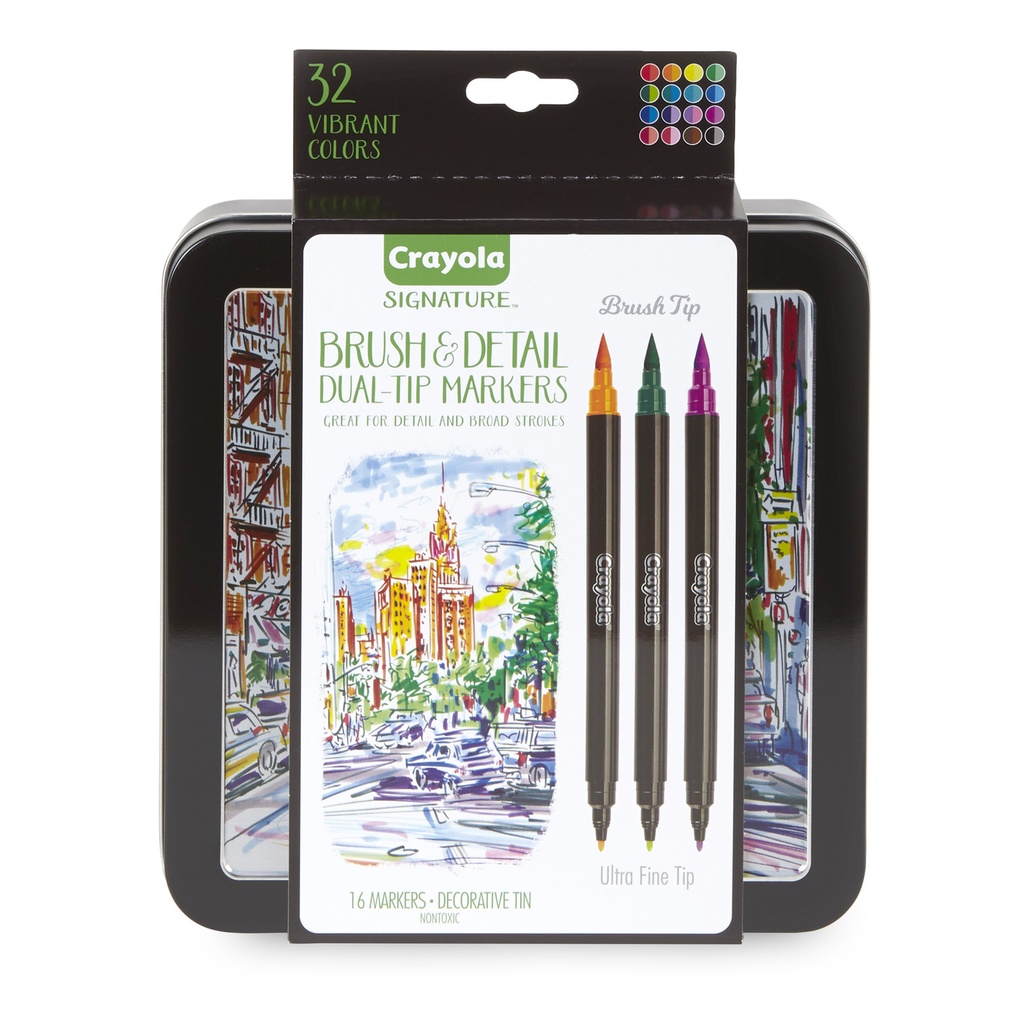 Signature Brush & Detail Dual-Tip Markers 16 Colors