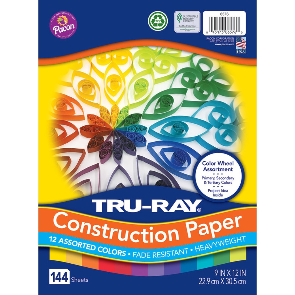 Tru-Ray® 9" x 12" Color Wheel Assortment 144 Sheets