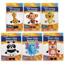 Felt & Foam Animal Craft Kits: Giraffe, Monkey, Tiger, Panda, Elephant & Fox