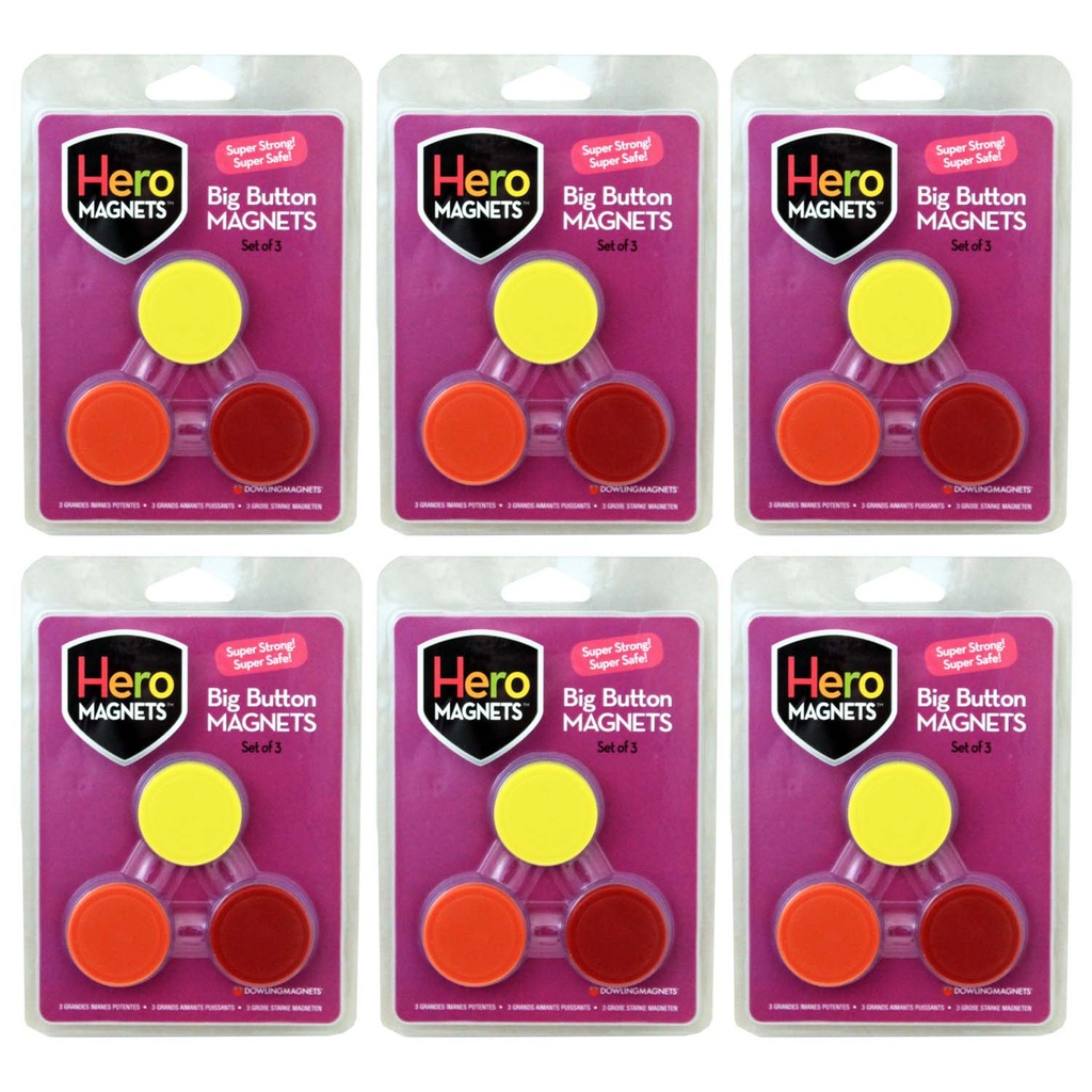 Big Button Hero Magnets 18ct