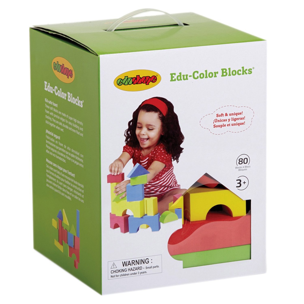 Edu-Color  Assorted Colors & Shapes Building Blocks 80 Pieces