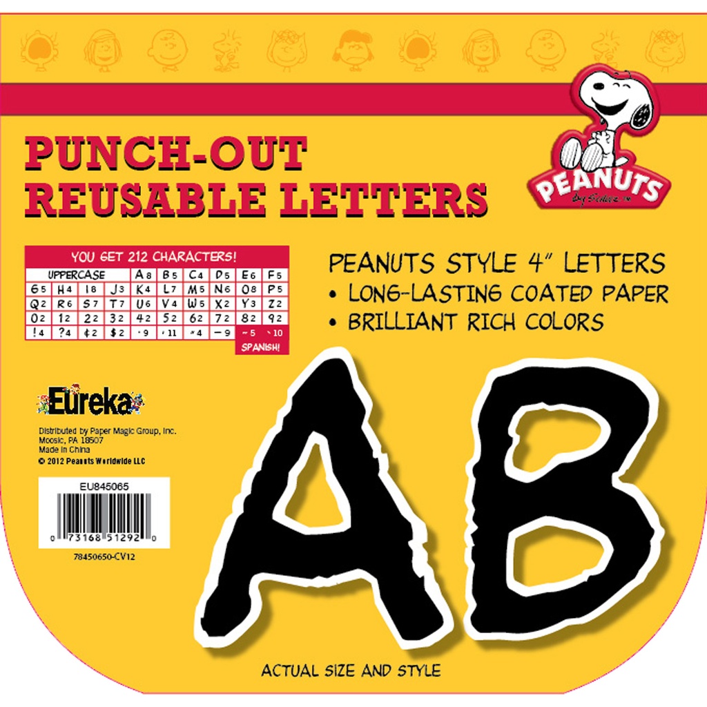 Peanuts® Black Deco 4" Letters