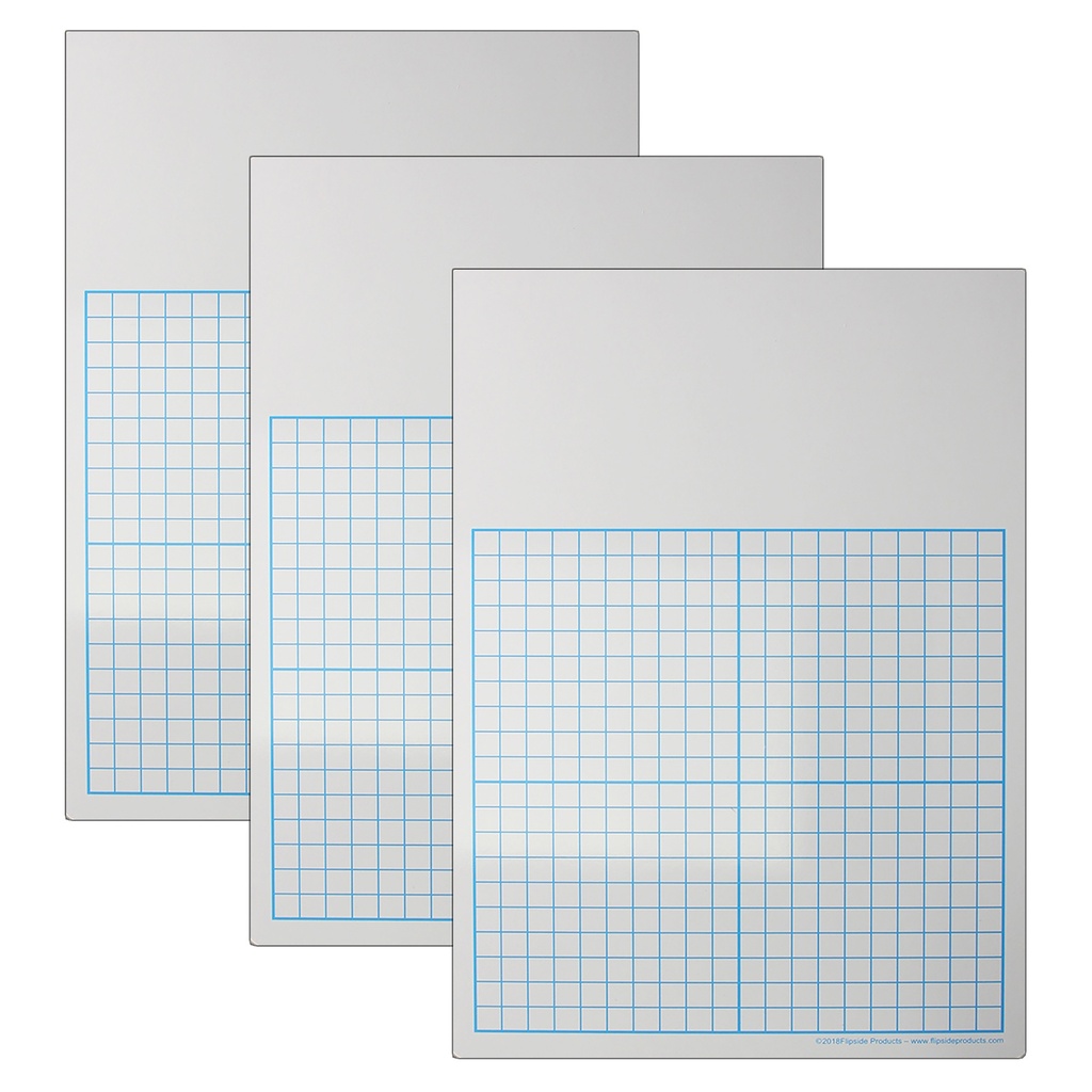 11" x 16" 1/2" Graph Dry Erase Boards Pack of 3