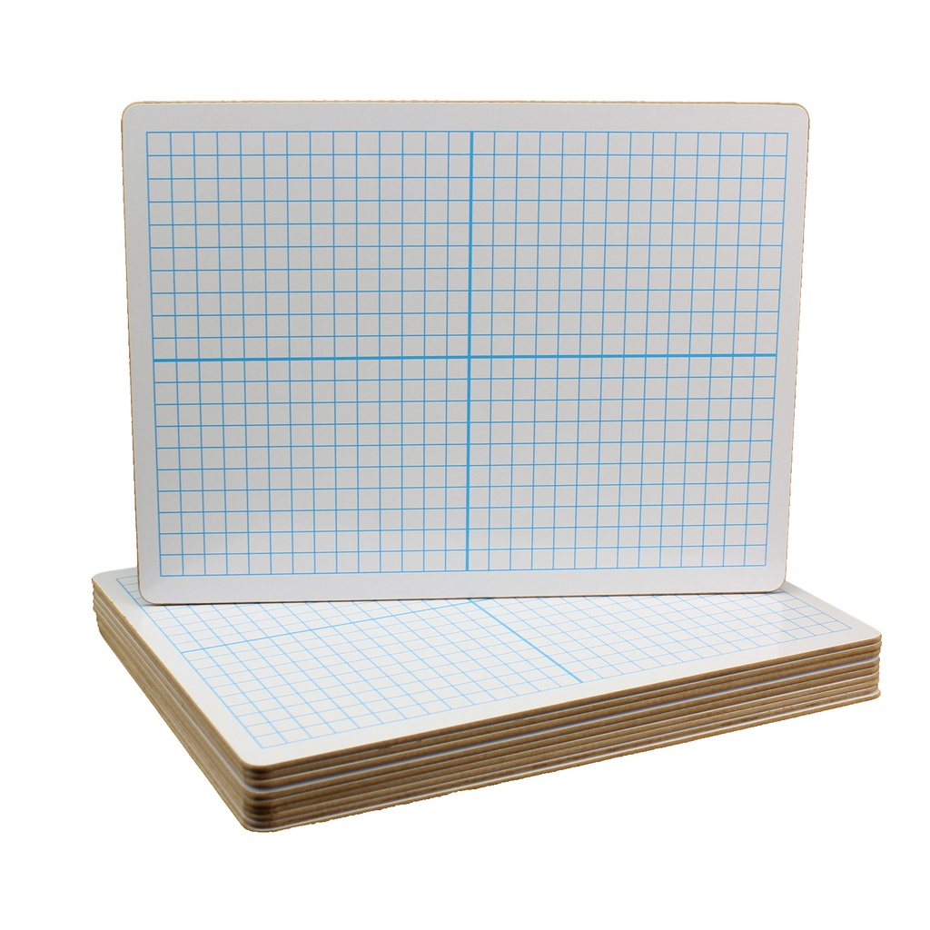 X Y Axis Dual Sided 9" x 12" Dry Erase Boards Pack of 12