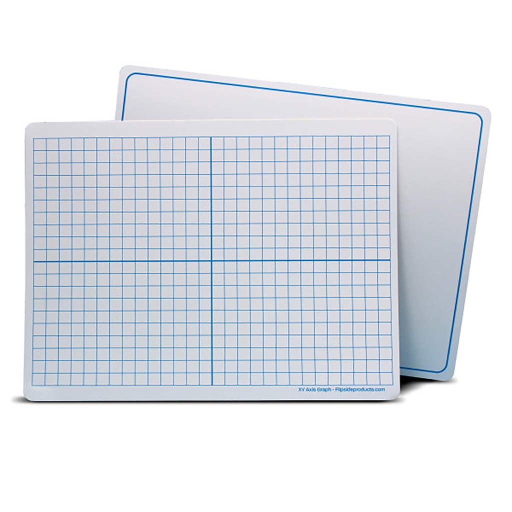 Two-Sided XY Axis/Plain 9" x 12" Magnetic Dry Erase Learning Mats Pack of 24