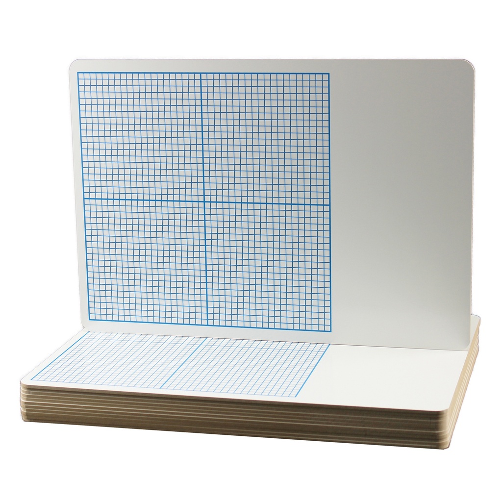 1/4" Graph 11" x 16" Dry Erase Boards Pack of 12