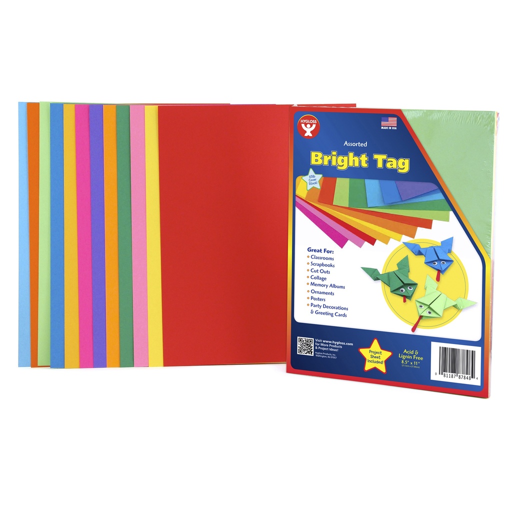 8.5" x 11" Assorted Color Bright Tag 48 Sheets