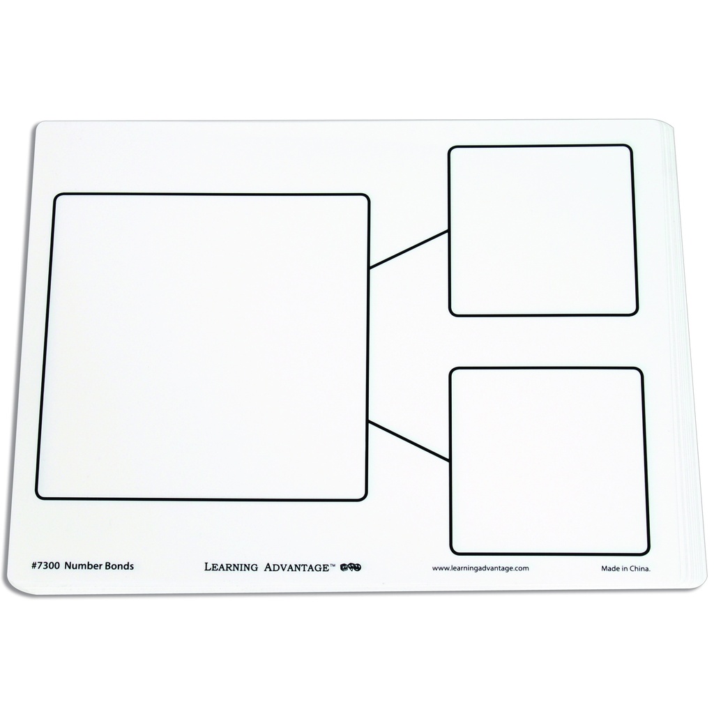 Number Bond Dry Erase Boards Set of 10