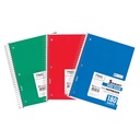 Spiral 5 Subject Wide Ruled Notebooks Pack of 3