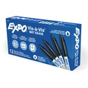 Black Vis-a-Vis® Fine Tip Wet-Erase Markers Box of 12