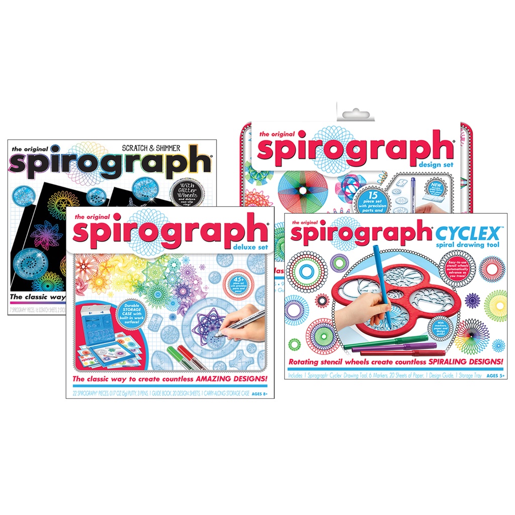 Spirograph® Original, Cyclex, Scratch & Shimmer and Design Tin Sets