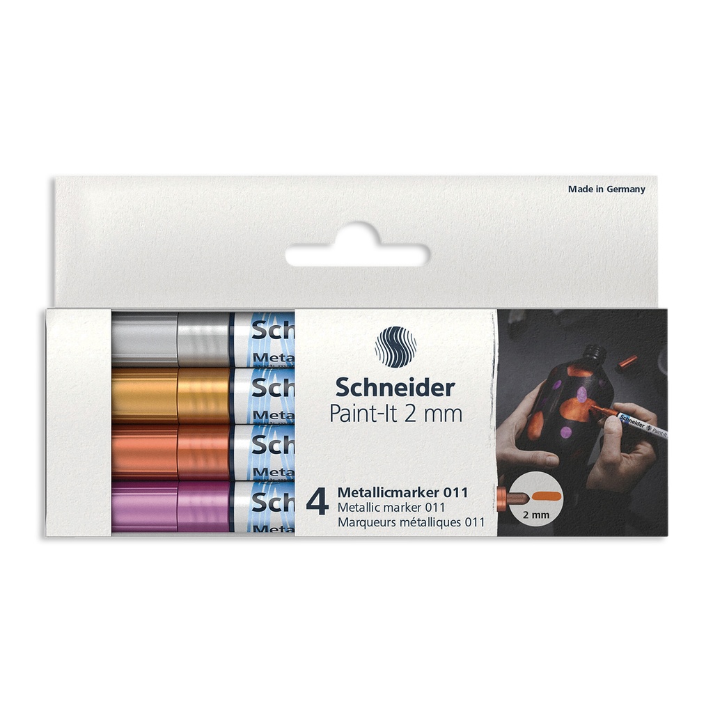 Paint-It 4 Assorted Colors 2MM  Metallic Markers Set 1