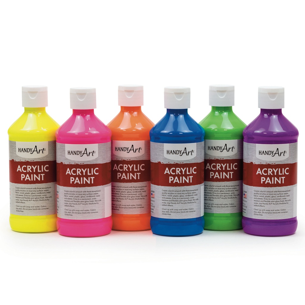 Fluorescent Colors Acrylic Paint Set of 6