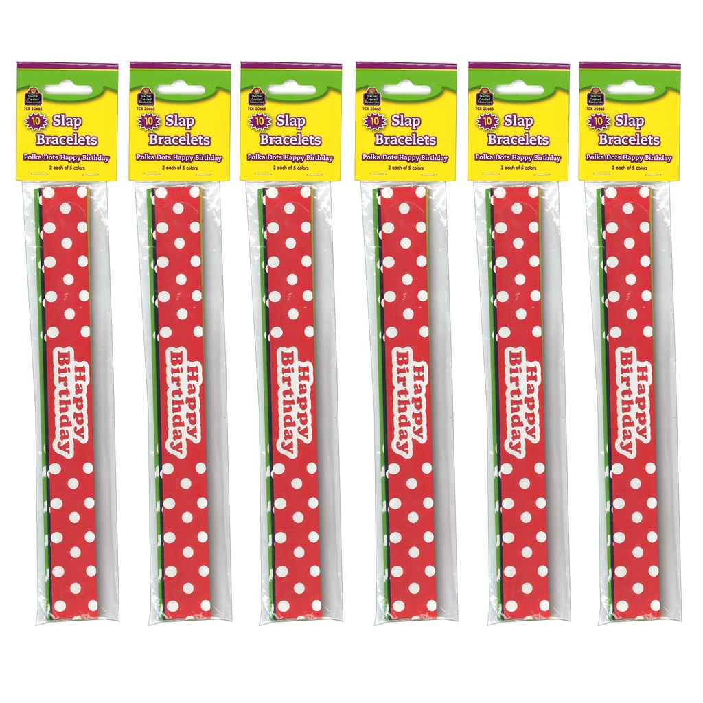 Polka Dots Happy Birthday Slap Bracelets 60ct