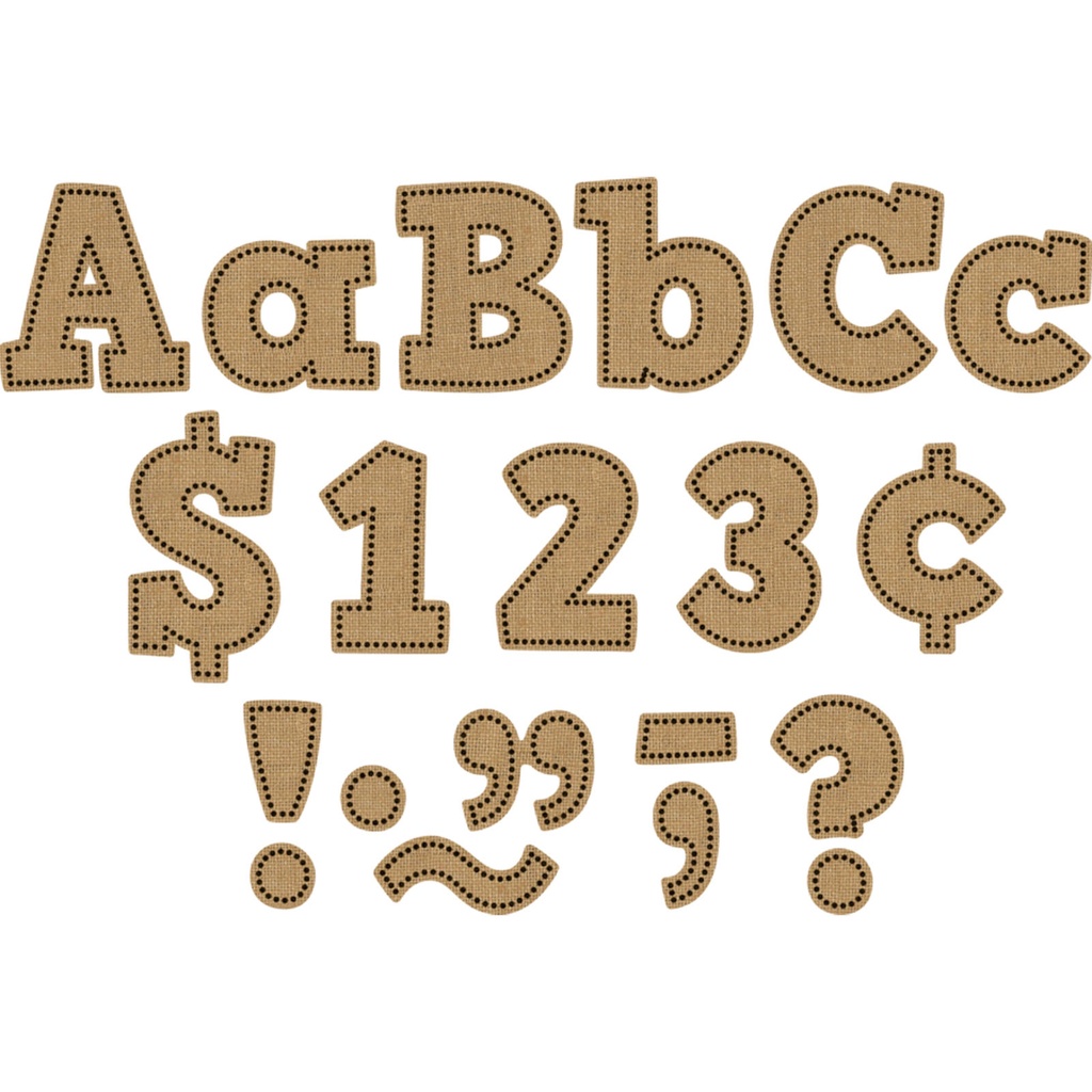 Burlap Design Bold Block 4" Letters Combo Pack