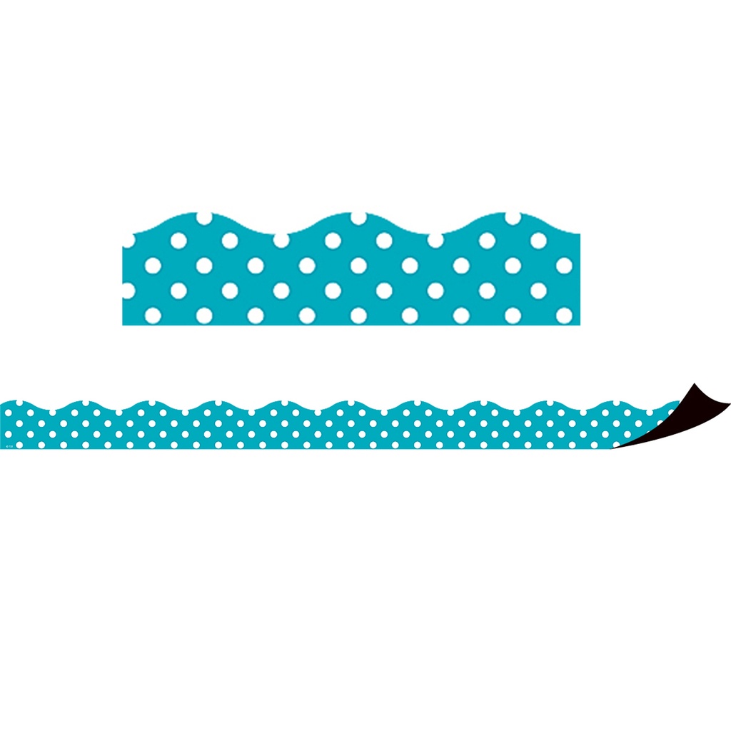 Teal Polka Dots Magnetic Border