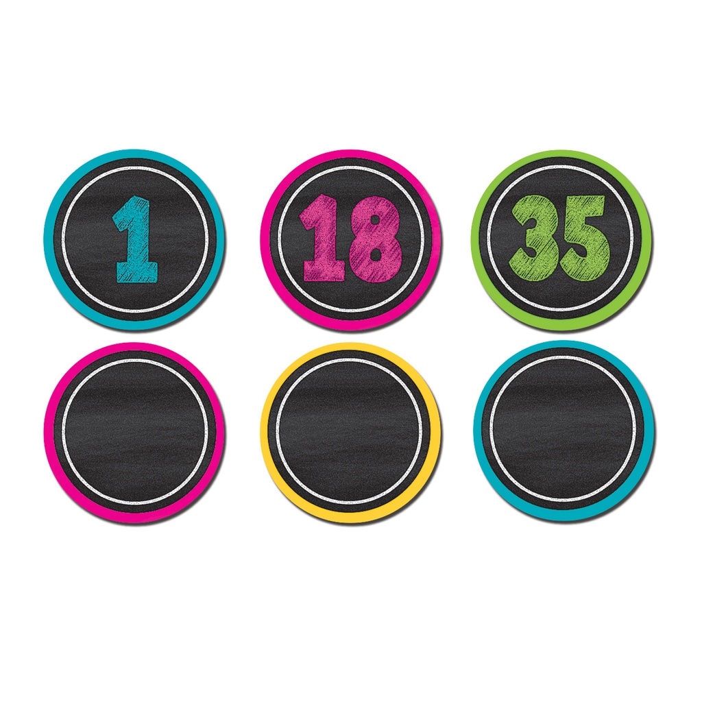 Chalkboard Brights Numbers Magnetic Accents