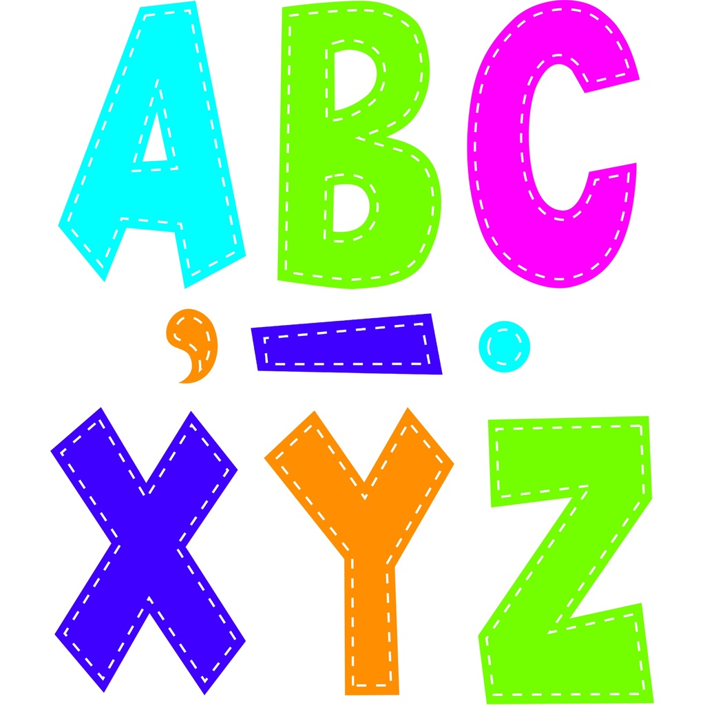 Multi Bright Stitch 7" Fun Font Letters