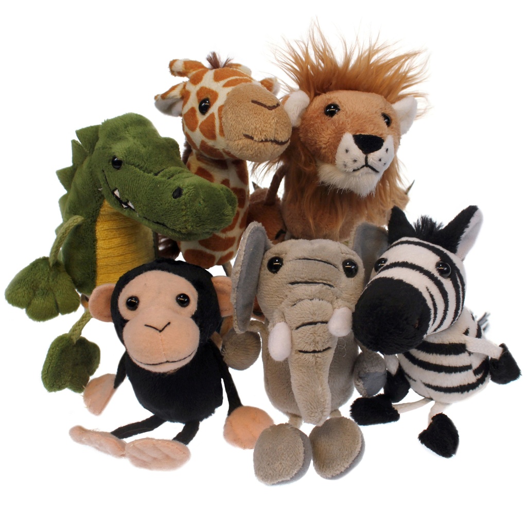 African Animals Finger Puppets Set of 6