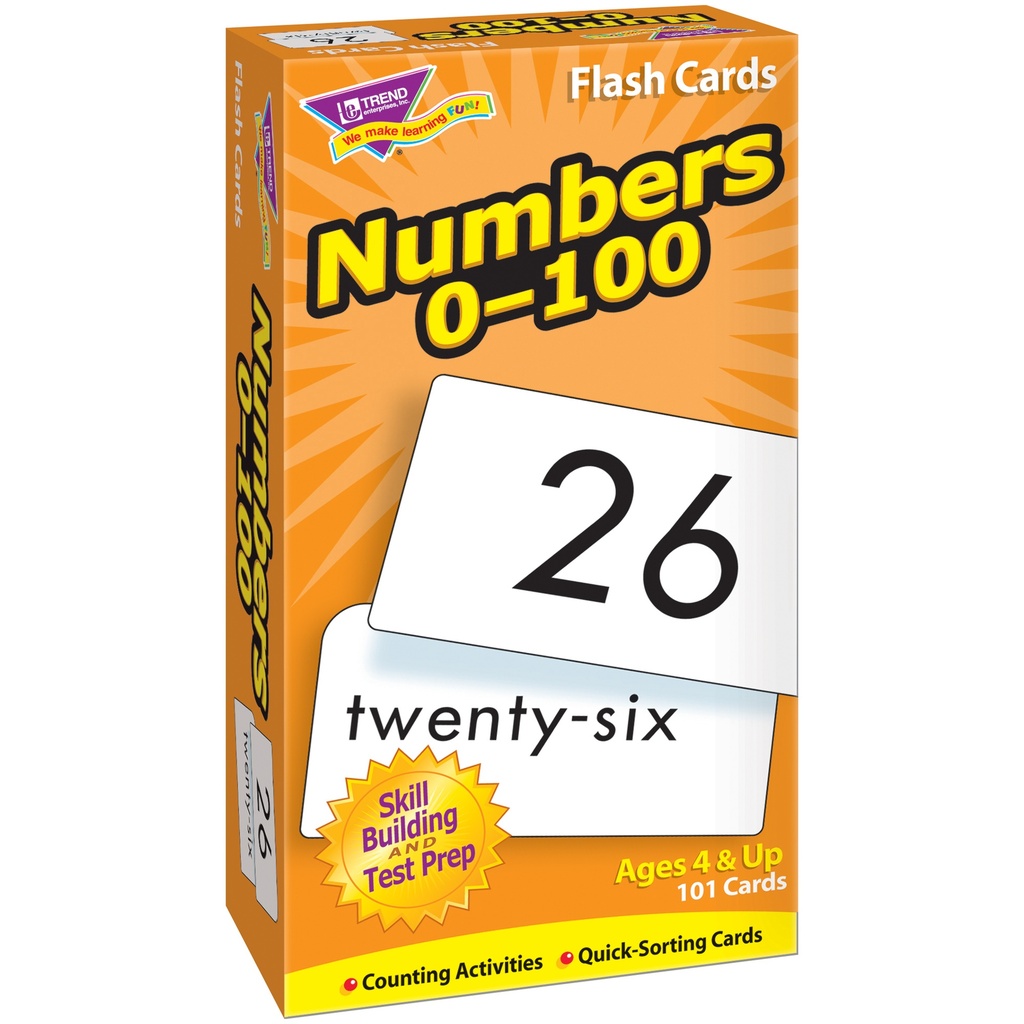 Numbers 0-100 Skill Drill Flash Cards