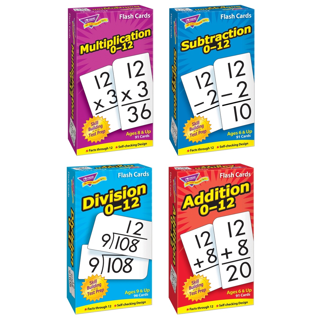 Math Operations Flash Cards Pack - Set of 4