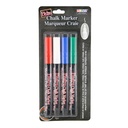 Bistro Fine Tip Chalk Markers 4-Color Set: Red, Green, Blue, White 