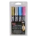 Bistro Chisel Tip Chalk Markers 4-Color Set: Gold, Silver, Blue, Red