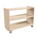 Wooden 3 Shelf Mobile Storage Cart with Locking Caster Wheels