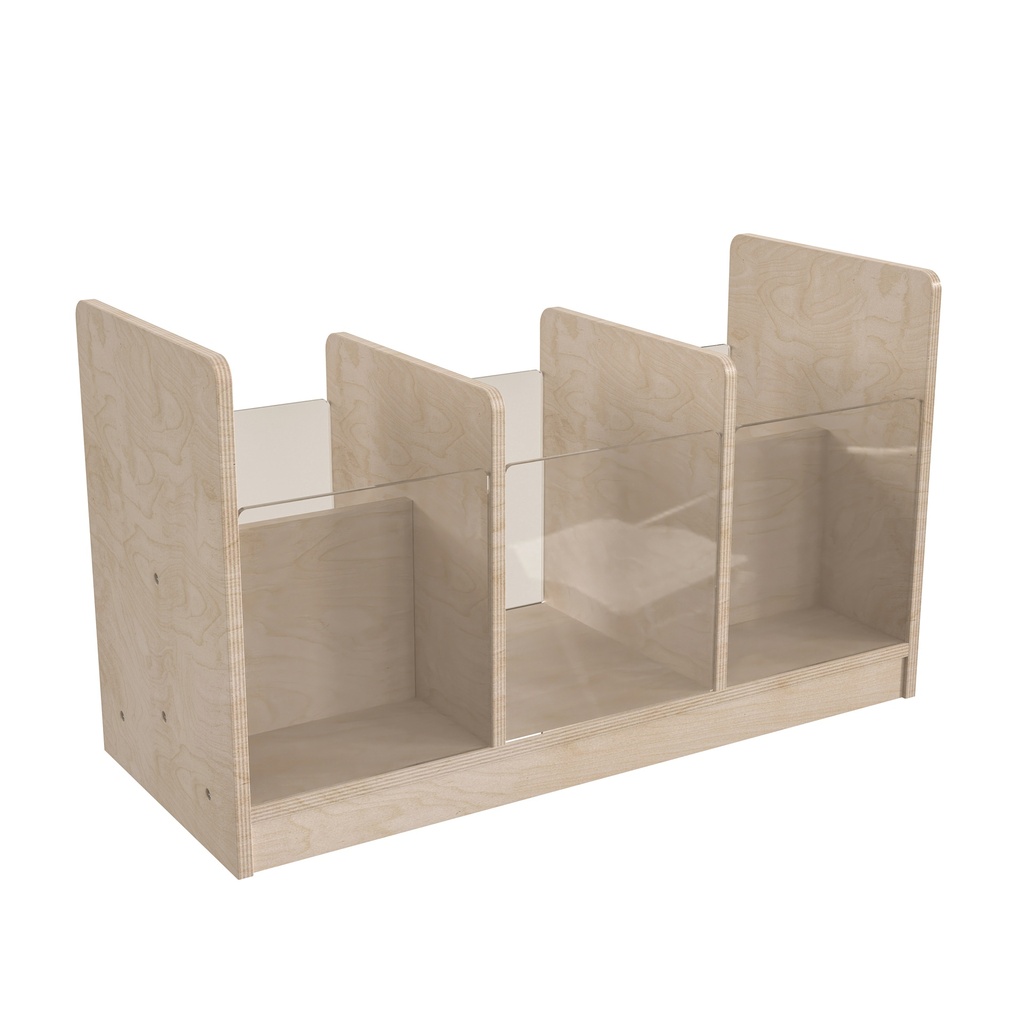 Modular Double Sided Wooden Storage Unit with Transparent Sides