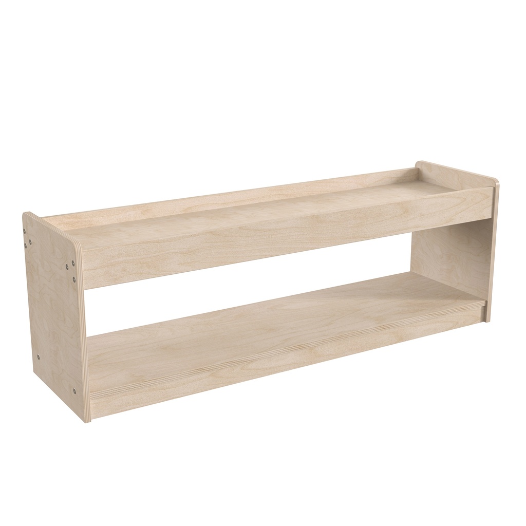 Modular Wooden Open Storage Unit with Upper Shelf