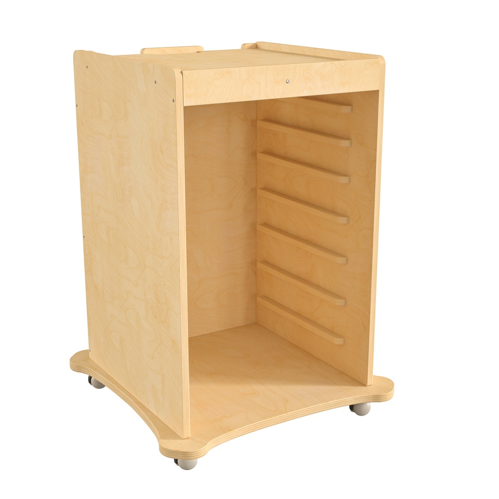 Wooden Mobile Accessory Panels Storage Cart with Locking Caster Wheels