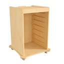 Wooden Mobile Accessory Panels Storage Cart with Locking Caster Wheels