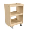 Wooden Mobile Storage Cart with Locking Caster Wheels