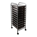 10-Drawer Smoke Rolling Cart, 