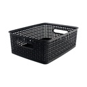 Medium Black Plastic Weave Bin