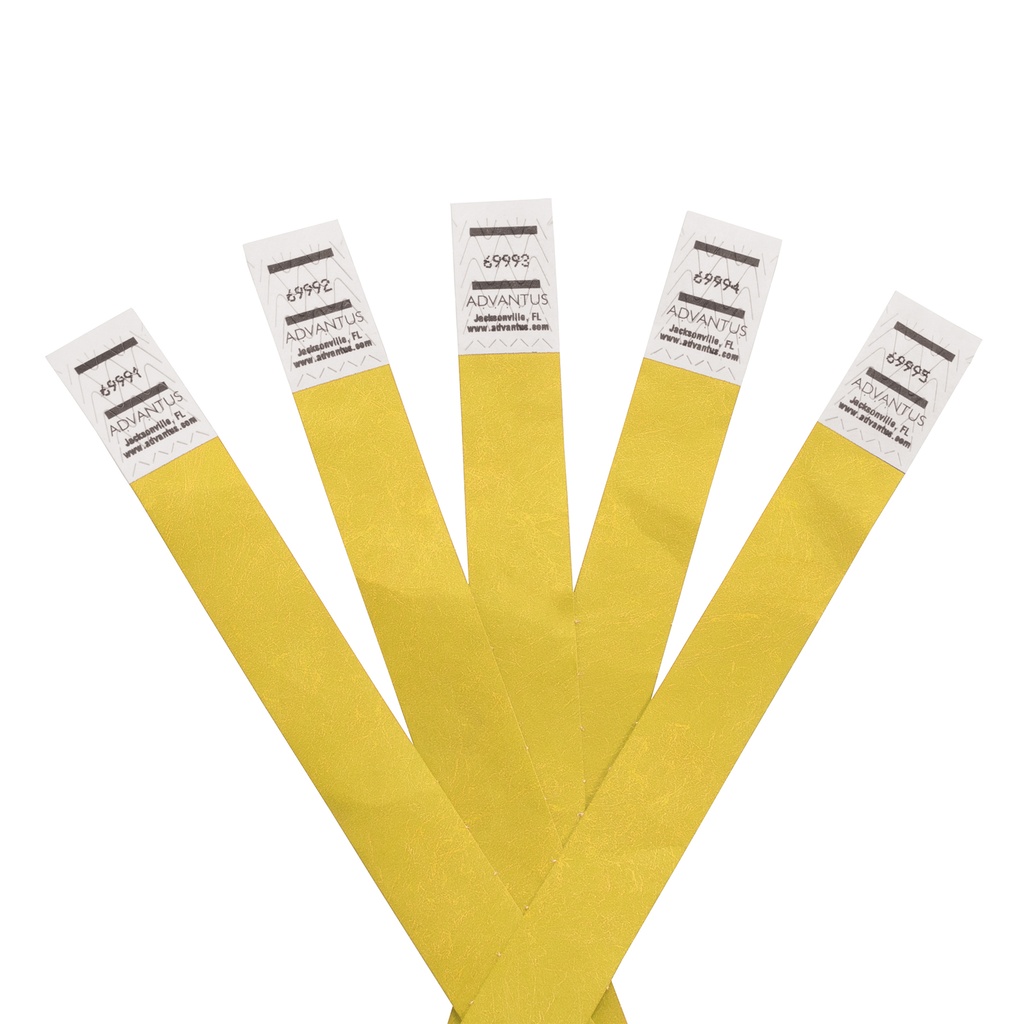 Yellow Tyvek® Wristbands Pack of 500