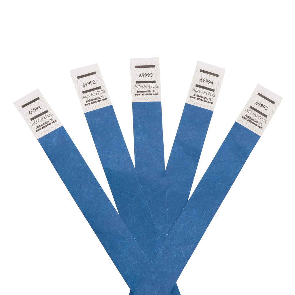 Blue Tyvek® Wristbands Pack of 500