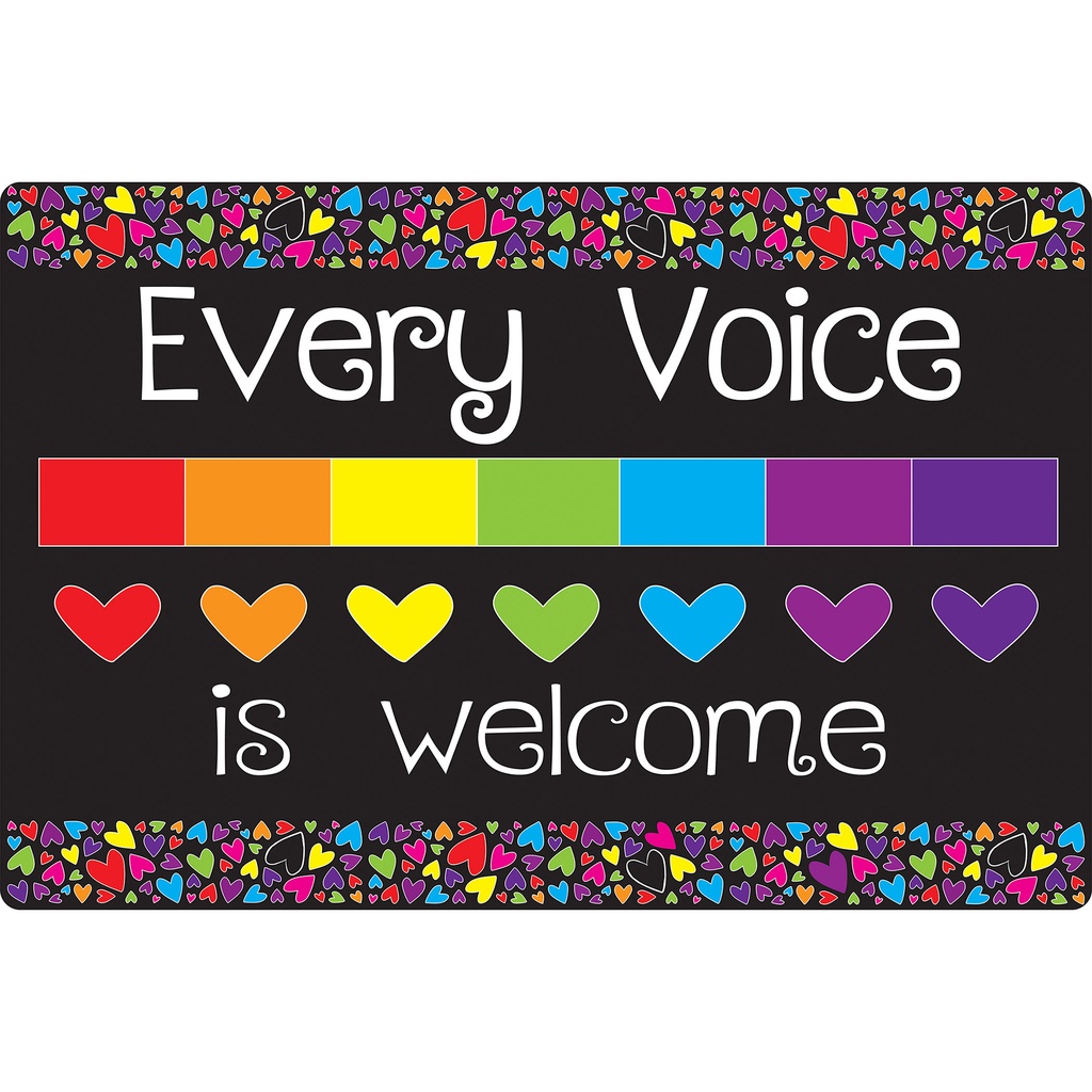 Every Voice Welcome Here Welcome Mat with Slip Resistant Backing 15.5" x 23.5"