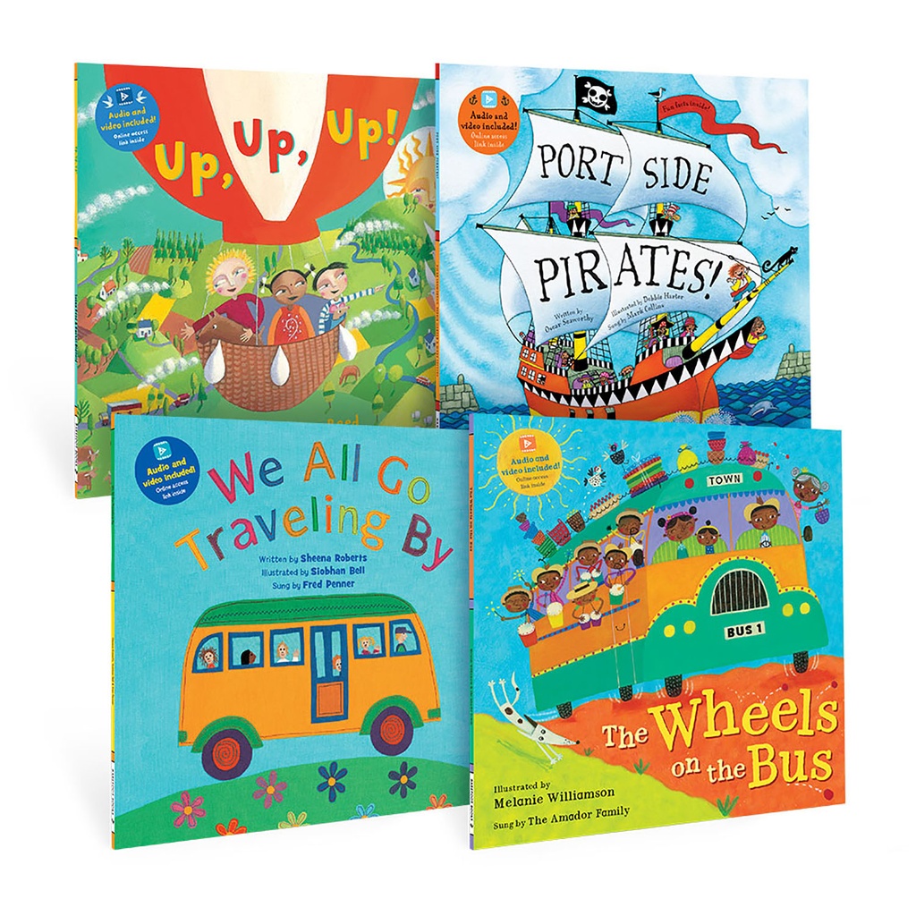 Kingergarten Transportation Singalongs Book Bundle Set of 4