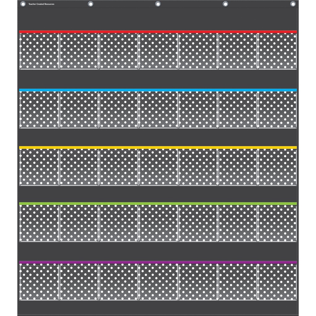 Black Polka Dots Storage Pocket Chart